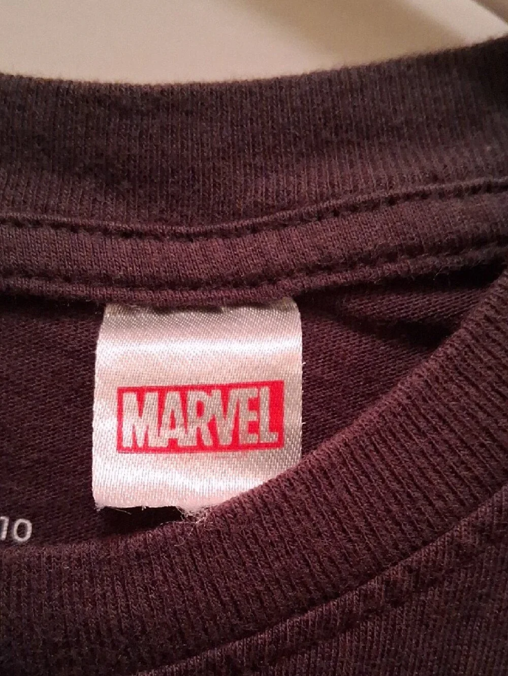 Marvel Brown Tee with Red Spider-Man Face and White Logo